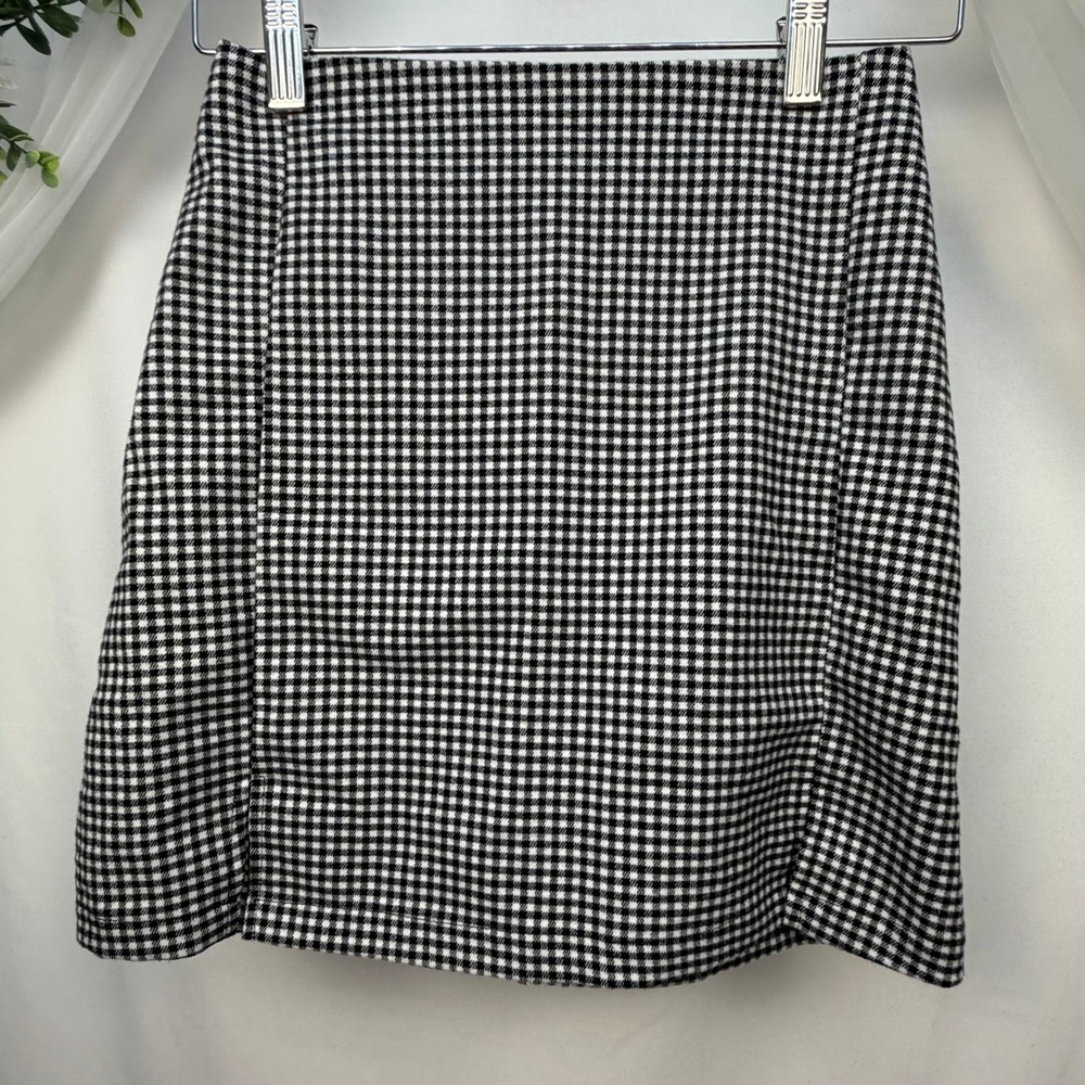 John Galt Brandy Melville Black White Gingham Mini Skirt MH022 One Size